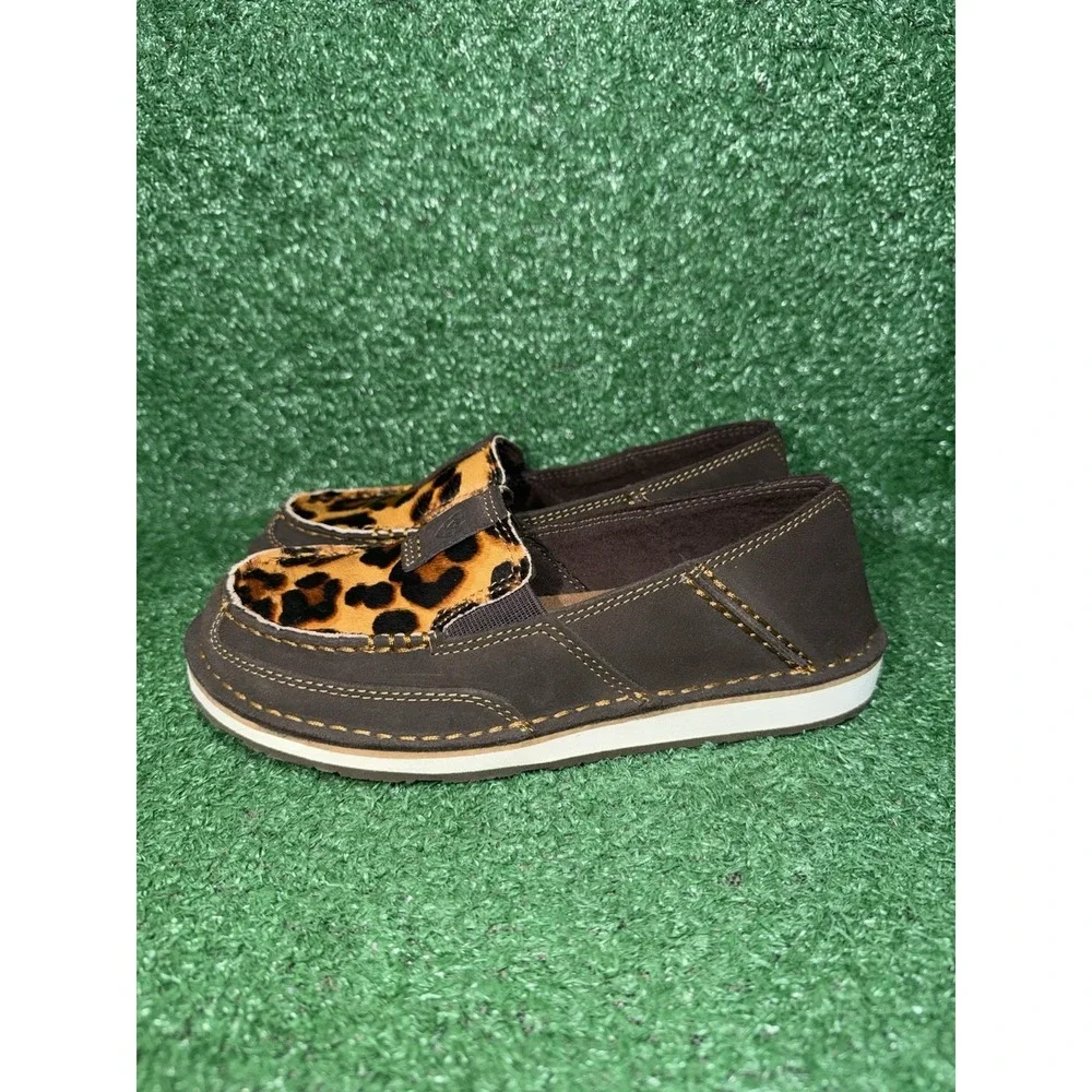 ARIAT Cruiser Shoes Women's Size‎ 6 Brown Slip On Leopard Print Casual Loafer